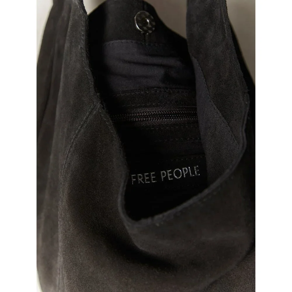 FREE PEOPLE Bobbi Slouch Suede Tote / Black - Picture 9 of 9